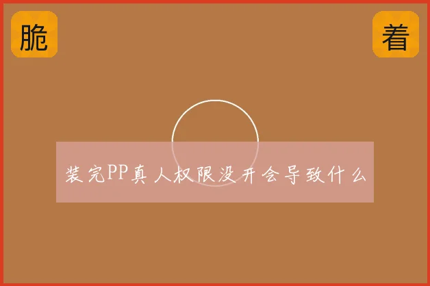 装完PP真人权限没开会导致什么